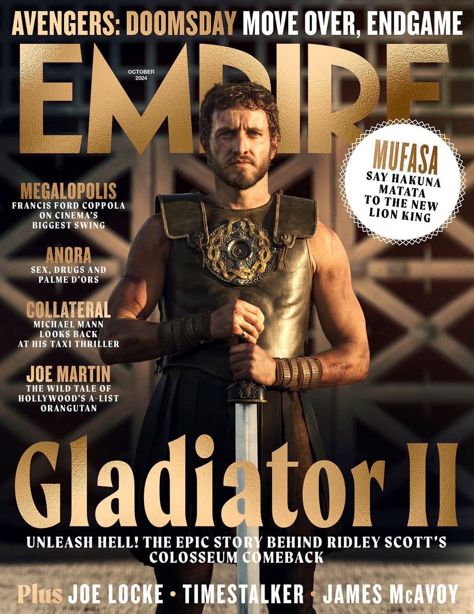 Portada de Empire protagonizada por Paul Mescal y Gladiator 2