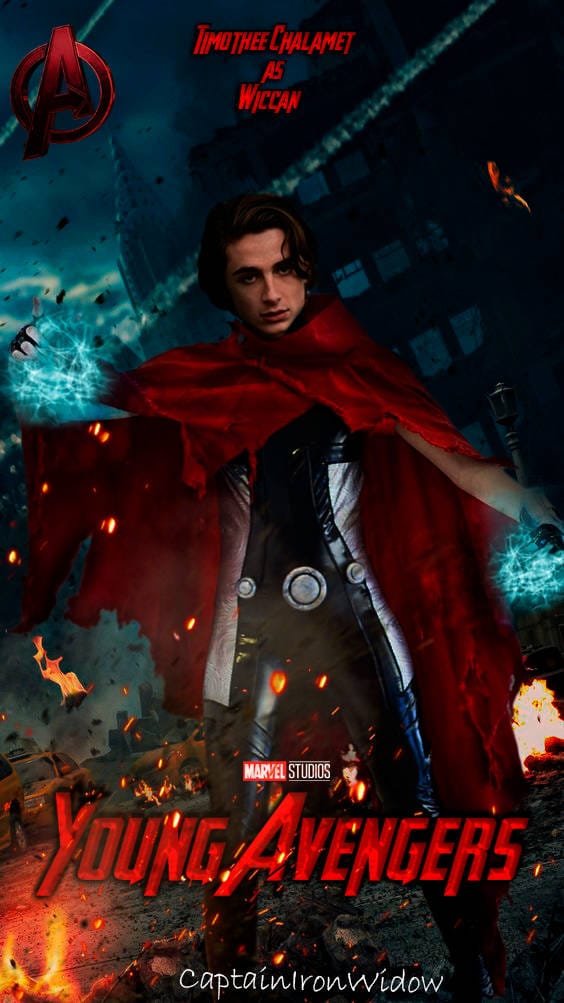 Así de espectacular luciría Timothee Chalamet como Wiccan Maximoff