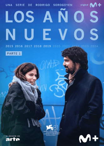 Cartel de los Años Nuevos con los dos protagonistas conversando