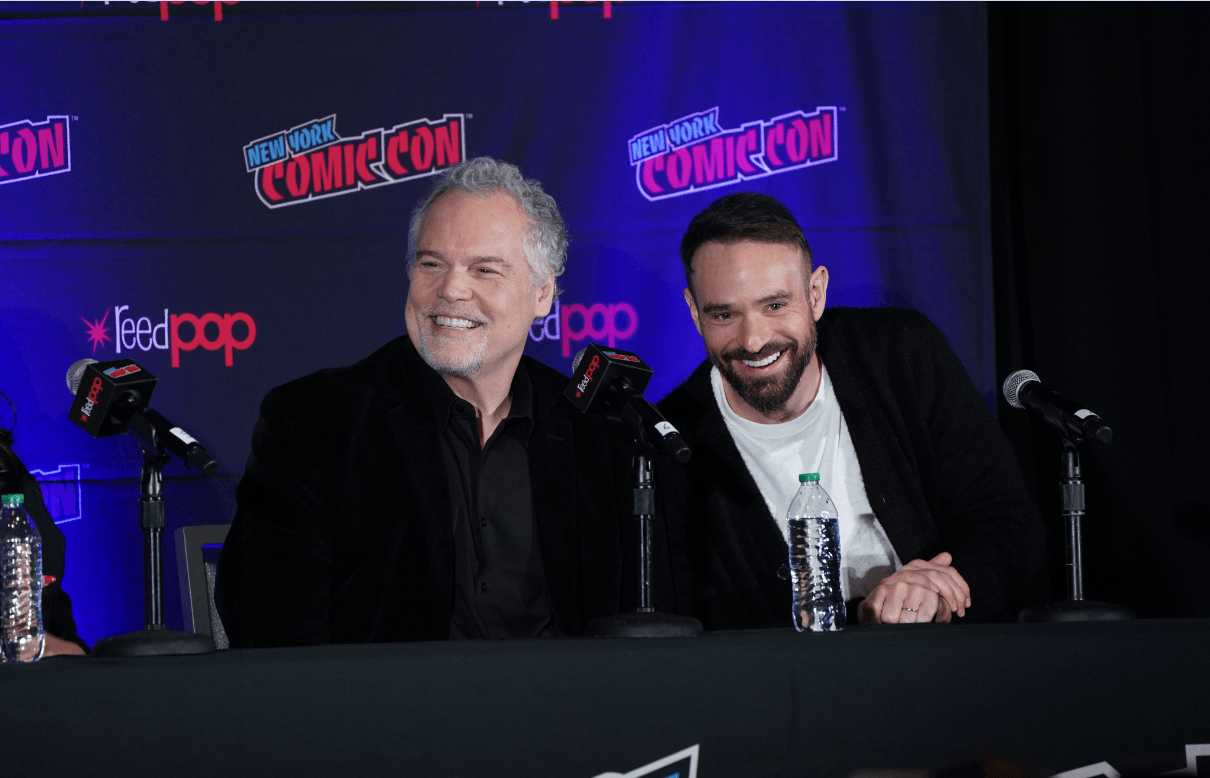Charlie Cox y Vincent D´Onofrio en la Comic-Con de Nueva York presentando Daredevil: Born Again